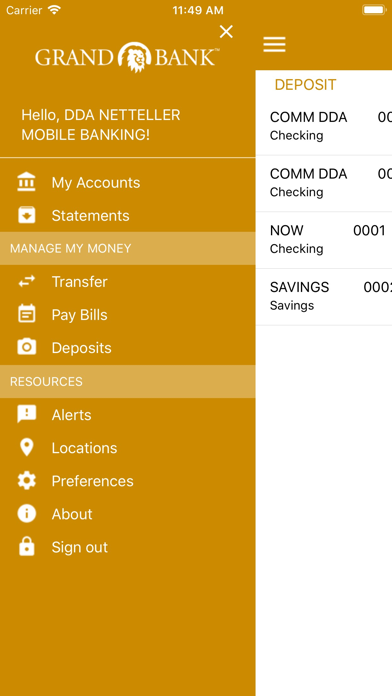 Grand Bank Mobile Banking App Screenshot