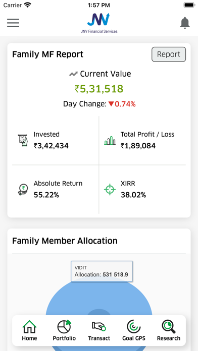 JNV Financial Services Screenshot