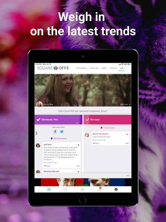 SquareOffs iPad screenshot 8 - Social Networking app