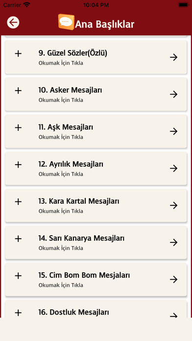 Binlerce Hazır Mesajlar Screenshot