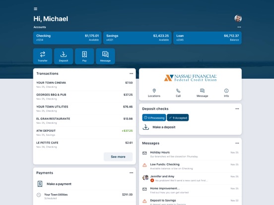 Nassau Financial iPad screenshot 1 - Finance app