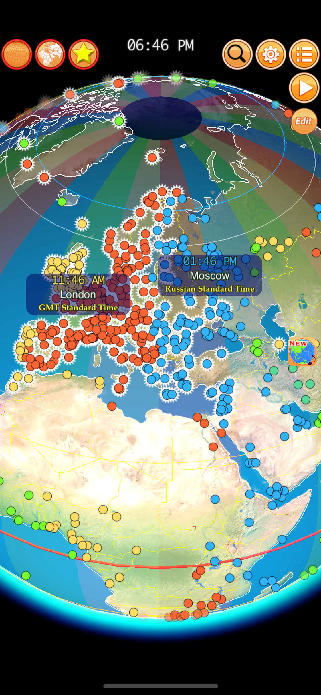 Clocks of Cities on Terra