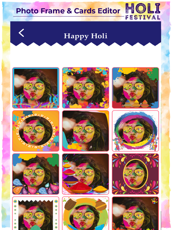 Holi Photo Frame and Card Editor