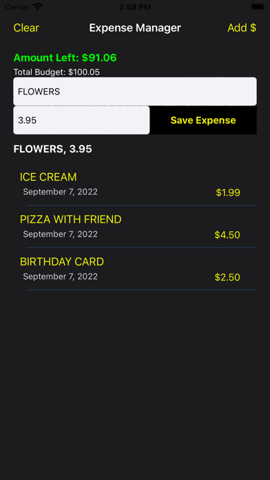 XpensList: Easy Expense List Screenshot