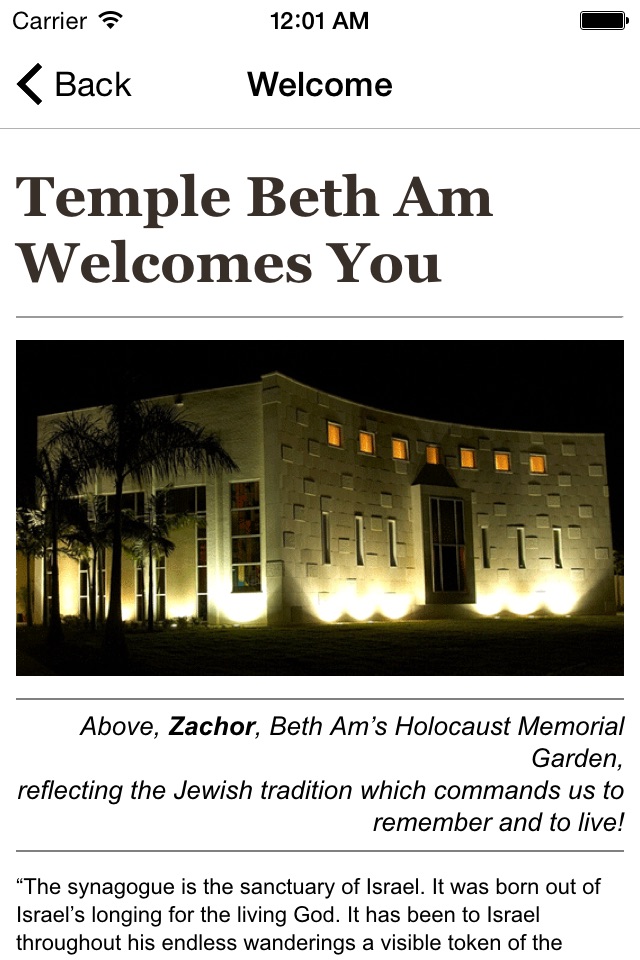 Temple Beth Am Miami TBAM.org screenshot 2