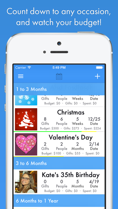 GiftPlanner Screenshot