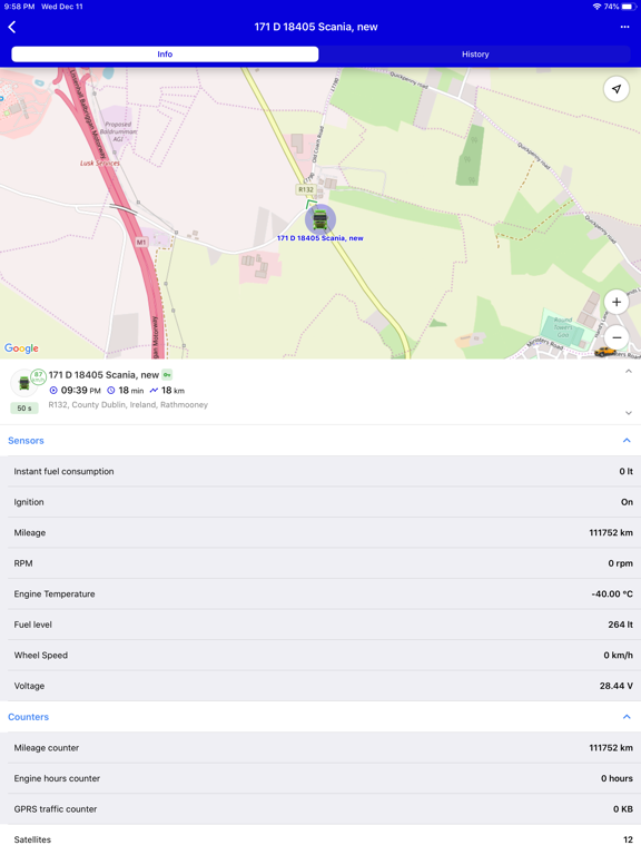 Smarttrackfleet iPad screenshot