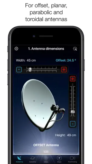Captura de pantalla de SatFinder en iPhone 1