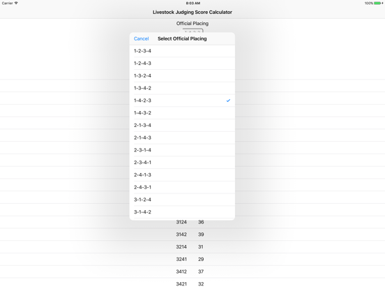 Livestock Judging Score Calc iPad screenshot 2 - Utilities app