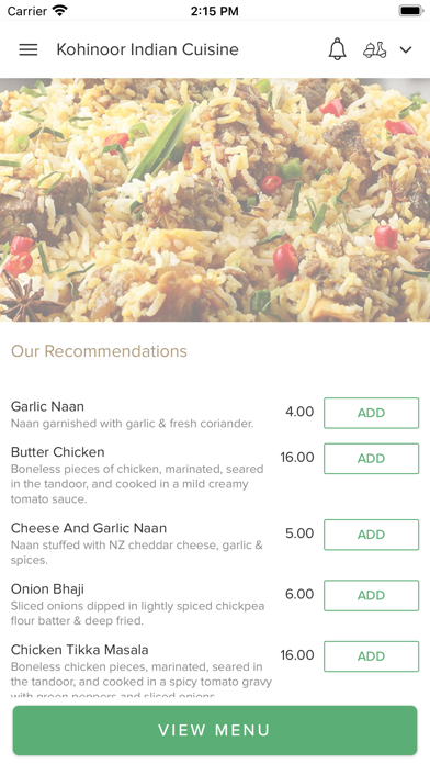Kohinoor Indian Cuisine Screenshot