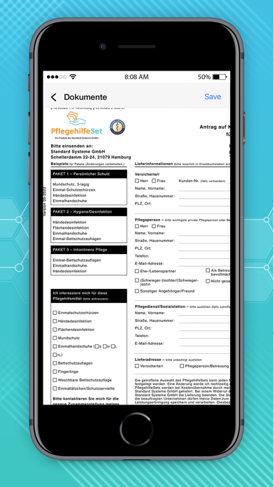 Pflegehilfeset Screenshot