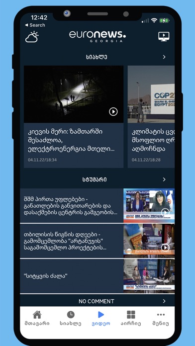 Euronews Georgia Screenshot