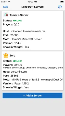 Game screenshot MC Status Widget for Minecraft hack