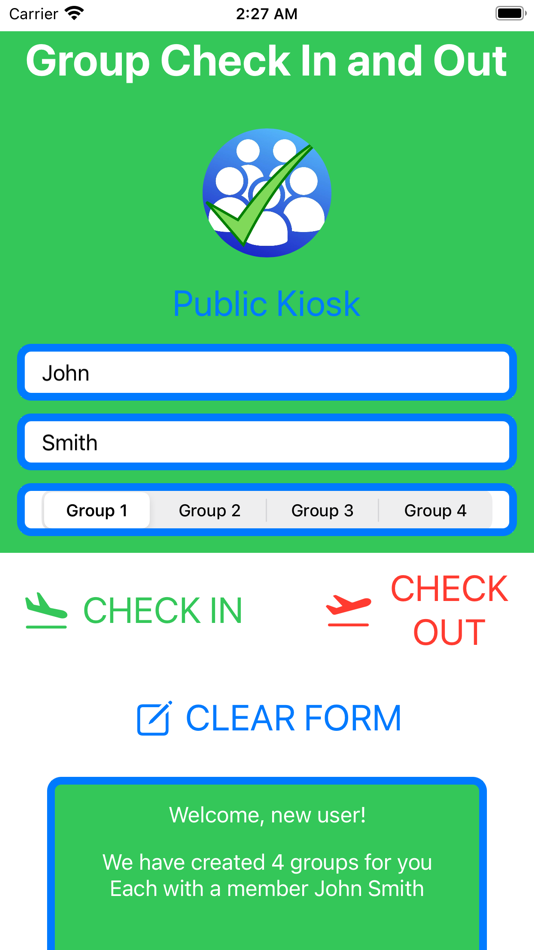 #1. Group Check In and Out (iOS) 由: Richard Knabb