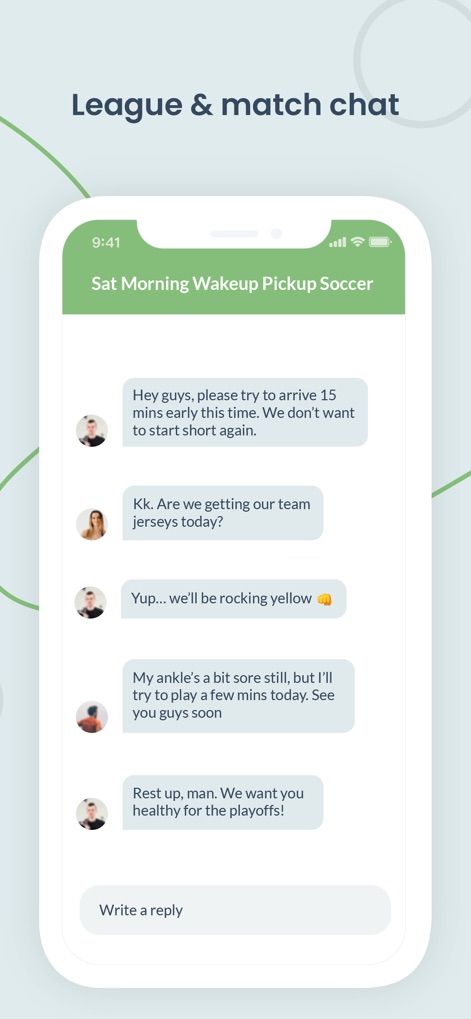 OpenSports - meetup for sports - opensports-league-match-chat