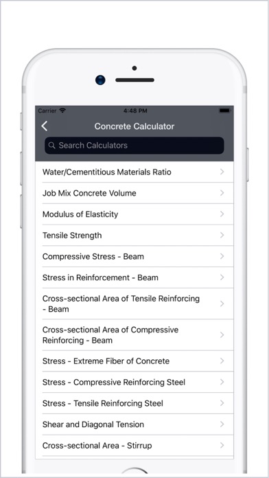 Civil Engineering Calculators Screenshot