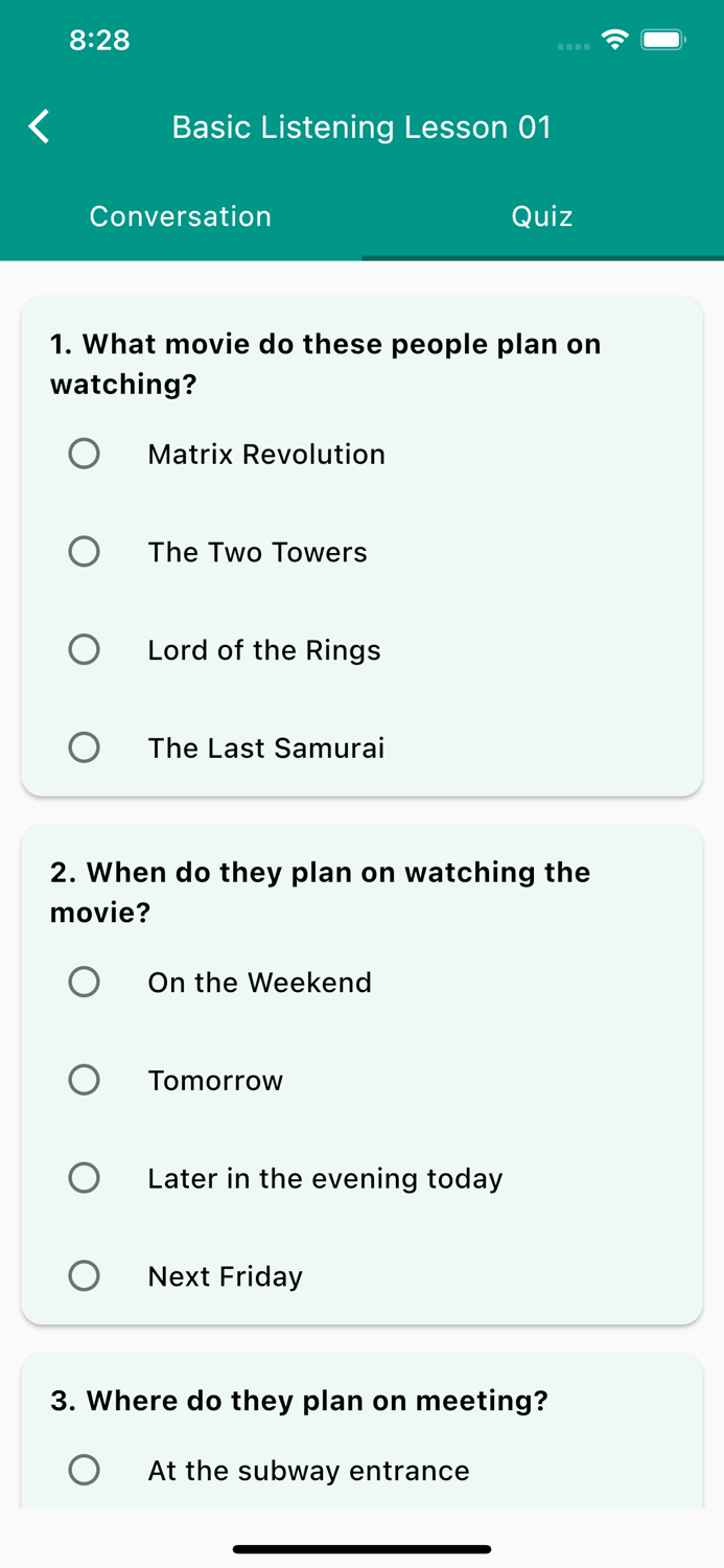 English Listening - Speaking