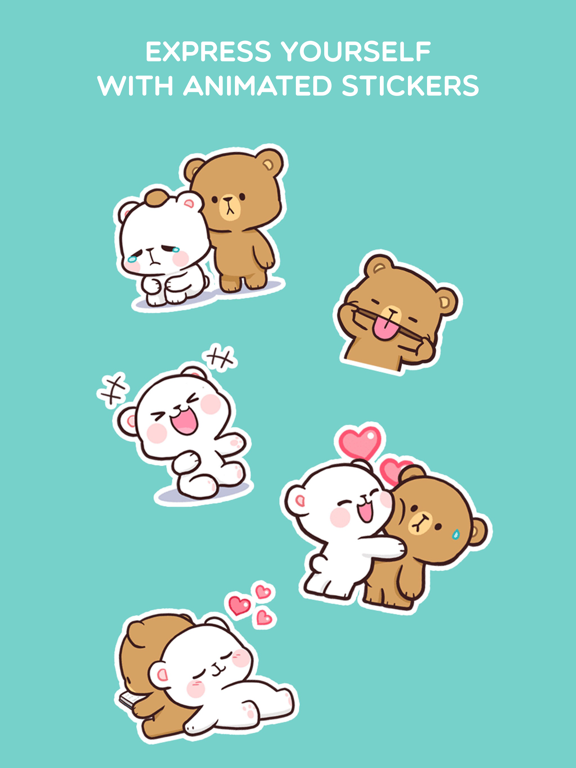 Milk and Mocha Animated iPad screenshot 4 - Stickers app