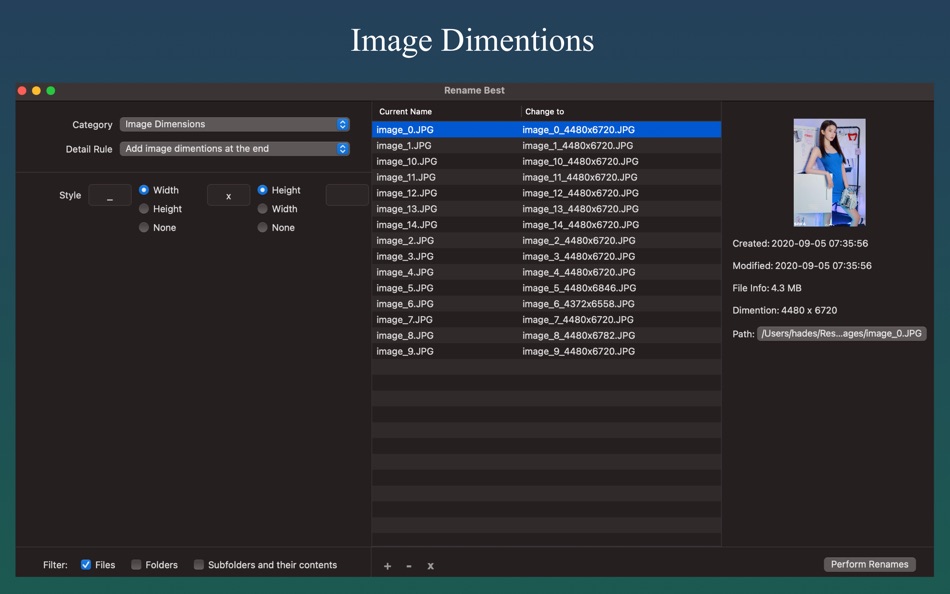 #5. RenameBest: Rename in Batch (macOS) 게시자: 崴 杨