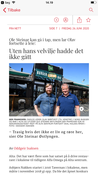 Finnmark Dagblad eAvis Screenshot