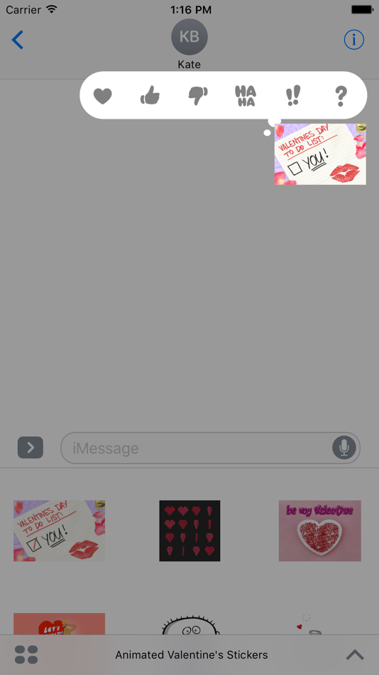 #5. Animated Valentine's Stickers (iOS) By: Mohammad Masri