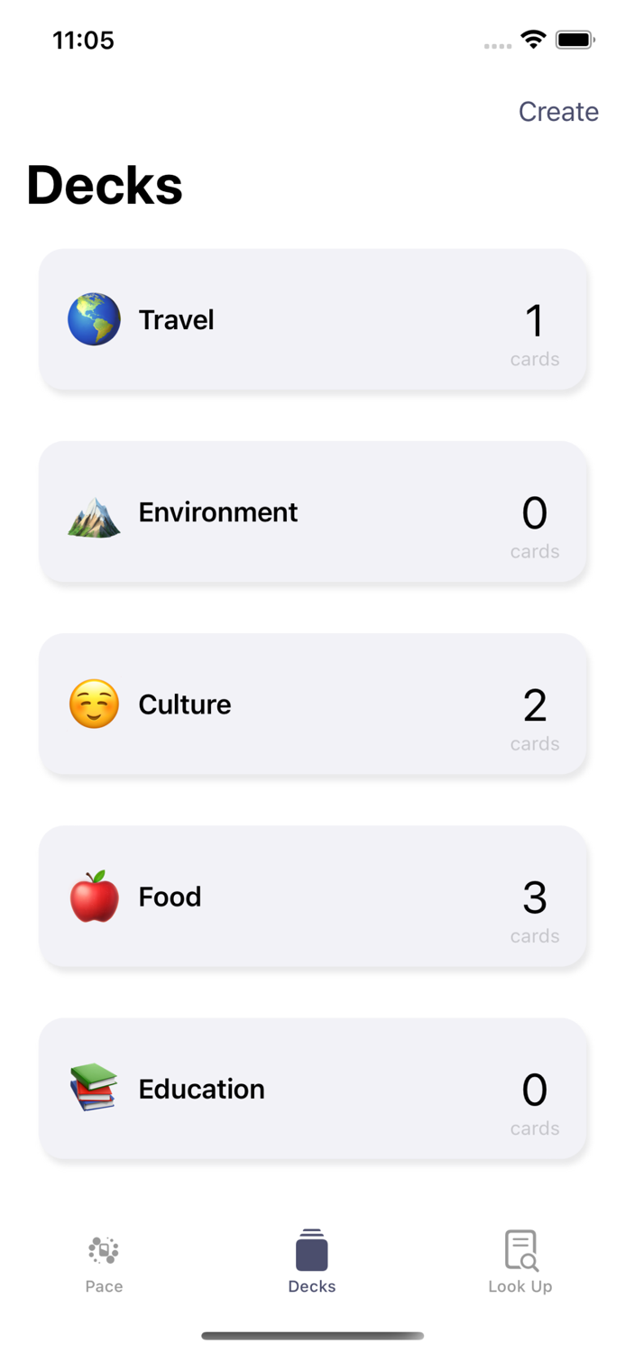 Pace - Vocabulary Decks