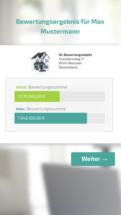 Immobilienwert Screenshot