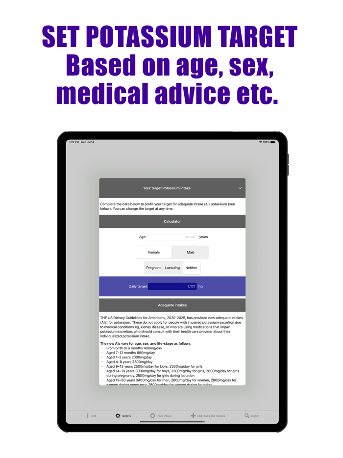 Potassium Counter and Tracker