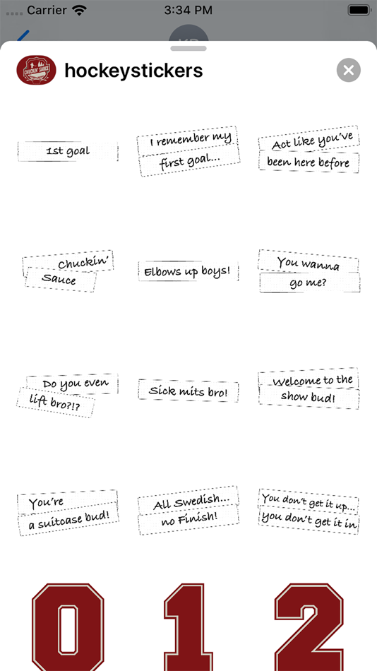 #7. Hockey Stickers (iOS) By: Chuckin' Sauce Hockey Company LLC