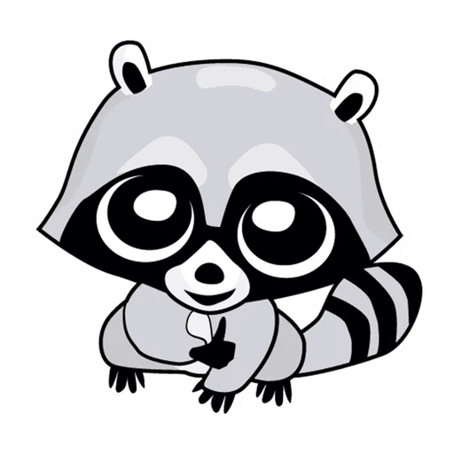 Raccoon Cute Funny Stickers icon