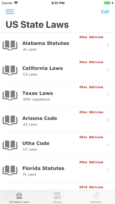 US Laws, State Law Library Screenshot