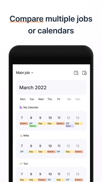 Shift Work Calendar & Schedule Screenshot