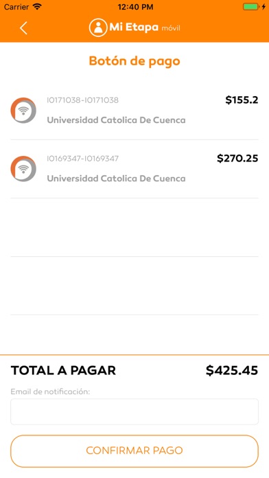Mi Etapa móvil Screenshot