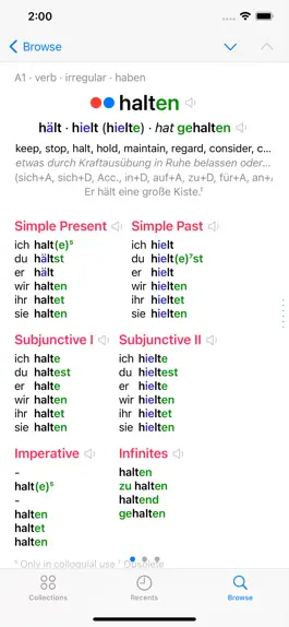 Game screenshot Verbs German Dictionary apk