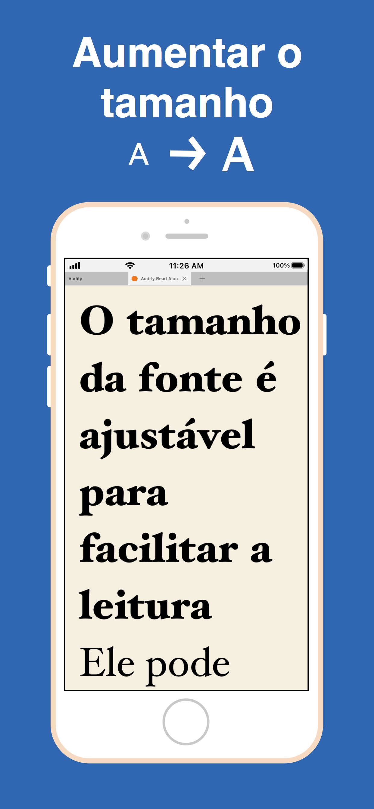 Audify texto em voz web (TTS)