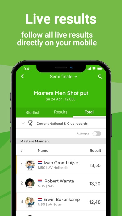 Athletics.app (Atletiek.nu) Screenshot
