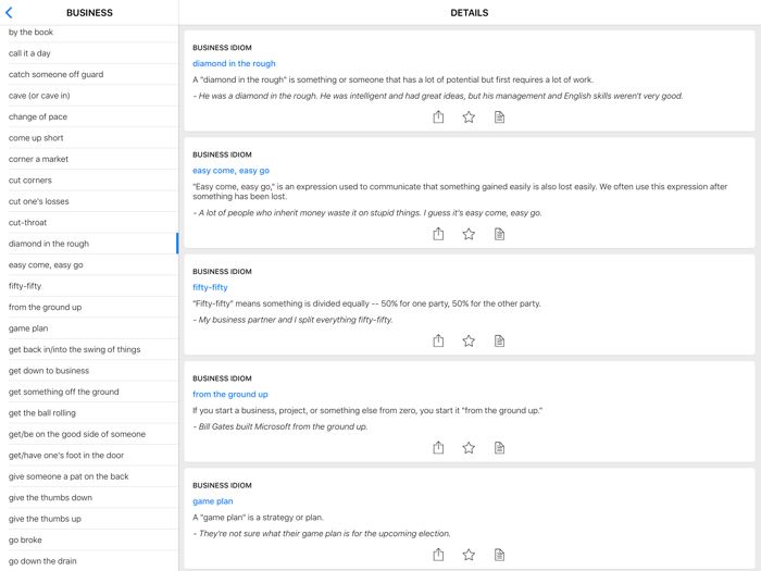 Business and Animal idioms