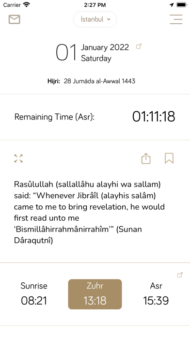 Fazilet Calendar: Prayer Times Screenshot