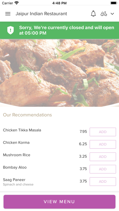 Jaipur Indian Restaurant Screenshot