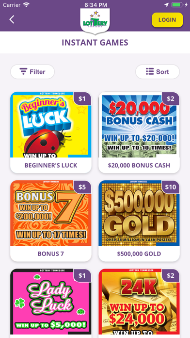 Tennessee Lottery Official App Screenshot