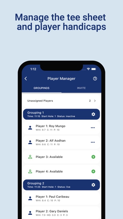Golfify - Golf Tournament App Screenshot