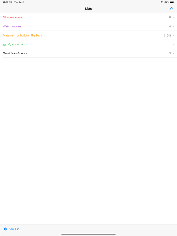 Screenshot #4 pour Des listes simples, pratiques