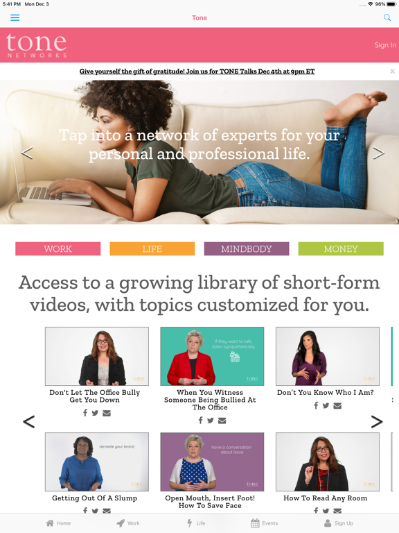 Tone Networks:Advice On Demand iPad screenshot 1 - Lifestyle app
