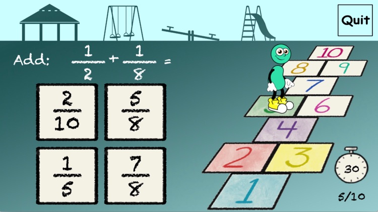 Hopscotch - Adding Fractions screenshot-3