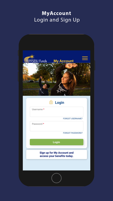 1199SEIU MyAccount Screenshot