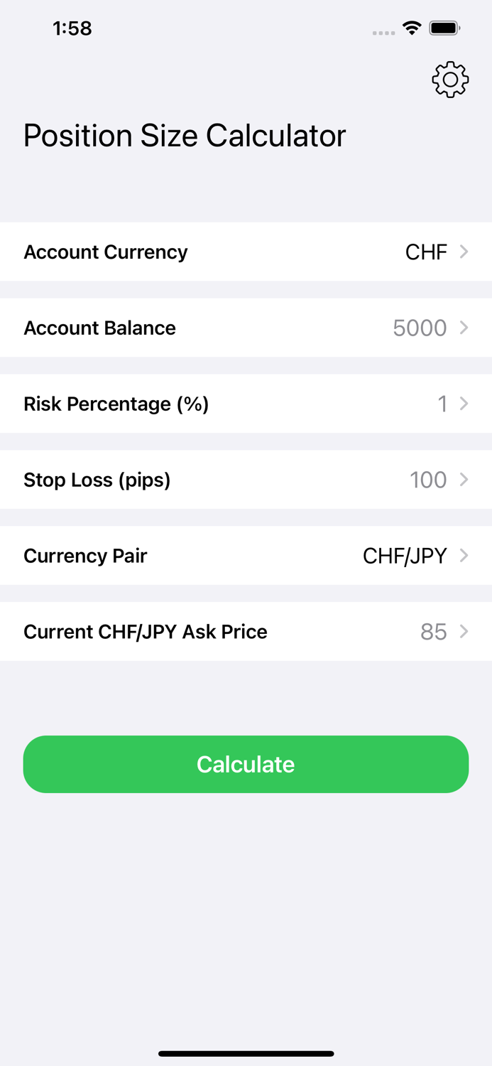 Position Size Lots Pip Calc Fx