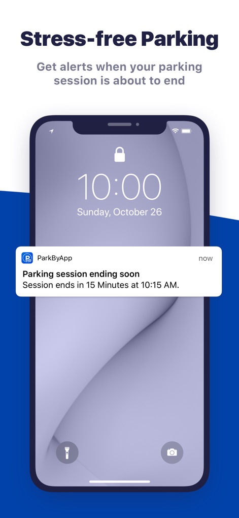 ParkByApp - The app provides proactive "notifications" directly to the user's phone, clearly stating when their "parking session ending soon" to prevent fines.