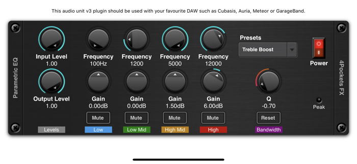 Parametric EQ AUv3 Plugin