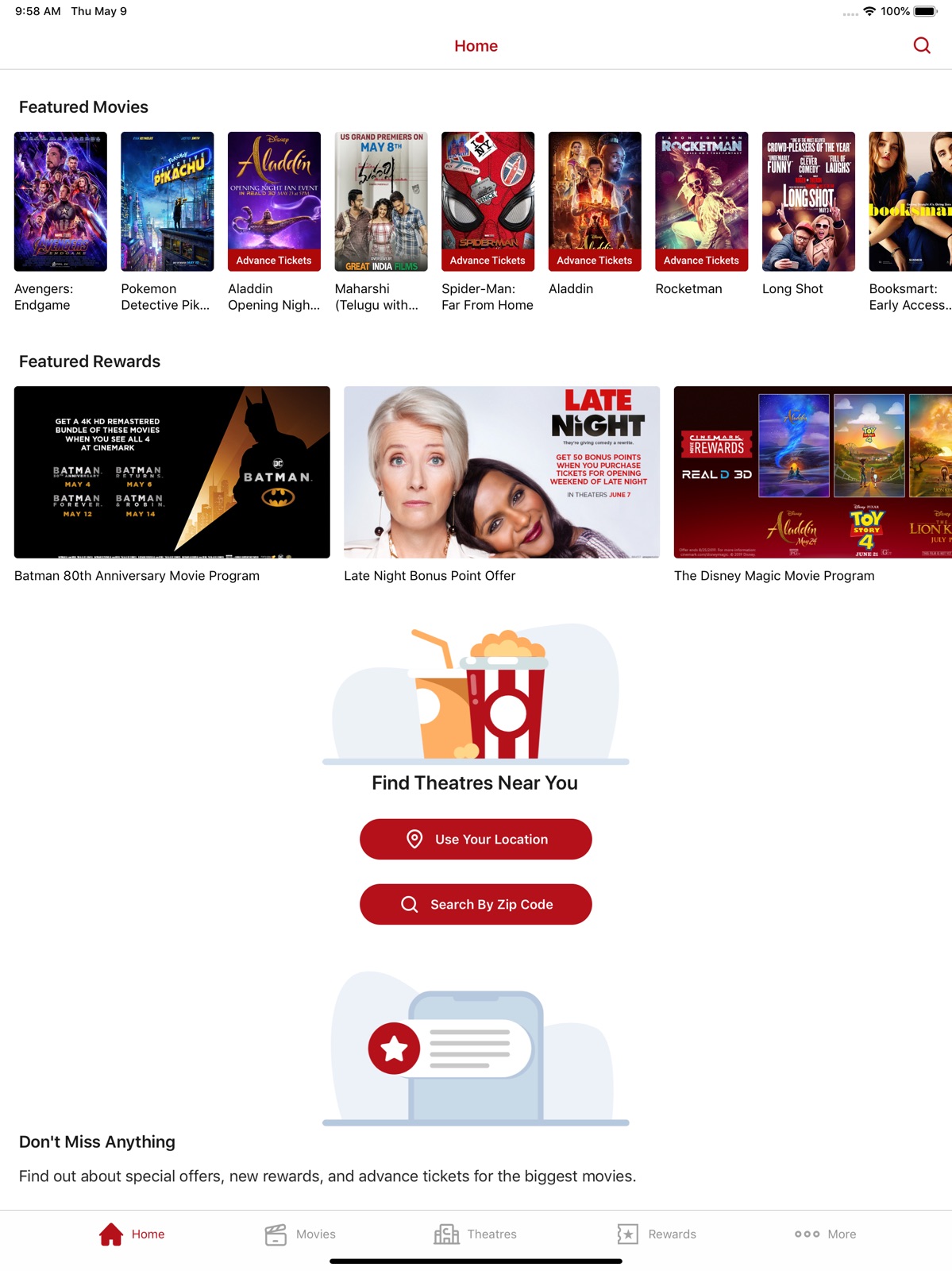 Cinemark Theatres ipad screenshot 1