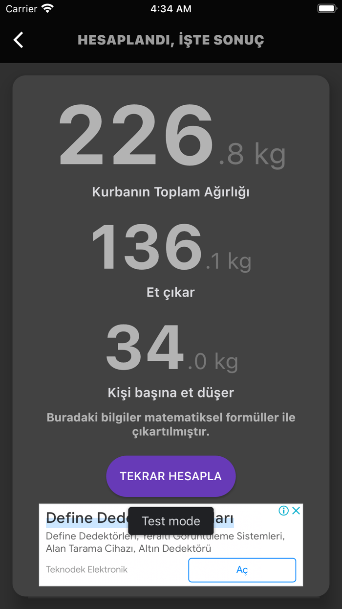 Kurbanlık Kilo Hesaplama PRO